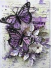 Diamond painting - Lilla sommerfugler 40x50 cm thumbnail