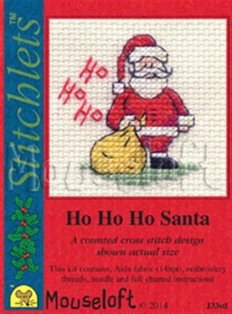 Mini korssting - Ho Ho Ho Santa
