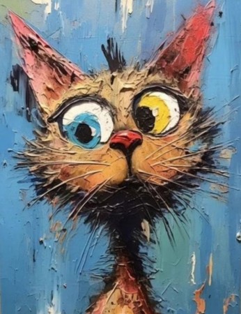 Paint by numbers - Crazy cat 40x50cm