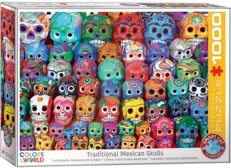 Puslespill - Traditional Mexican skulls 1000