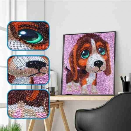 Diamond painting  - Big eyes dog 30x30 cm