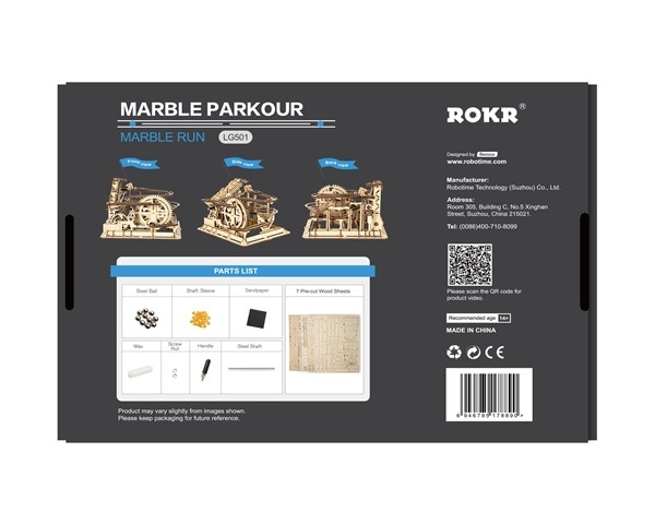 Marble parkour - Kulebane byggesett i tre