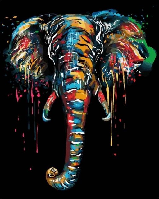 Painting by numbers - Colorful elephant 40x50cm