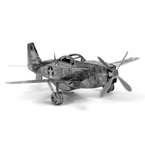 Puslespill 3D metall - Mustang Airplane