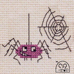 Halloween mini korssting - Edderkopp
