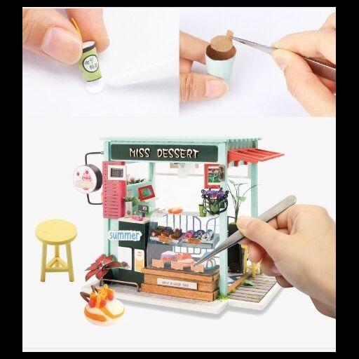 Miss dessert - Byggesett m/ lys - DIY Miniature Room