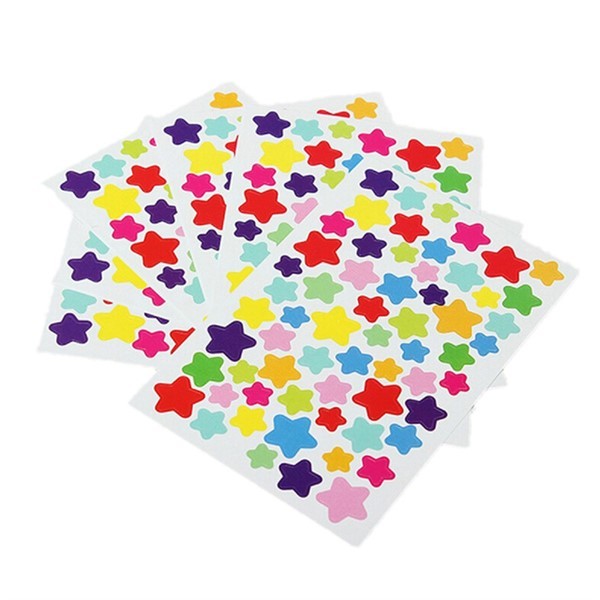 Stickers 6 pakk - Hjerter, polkaprikker, stjerner