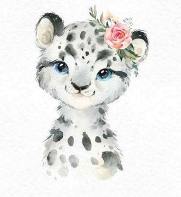 Diamond painting - Søt leopard