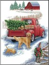 Korssting pakke - Jul på farmen 40x50cm (påtegnet) 14CT thumbnail