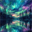 Diamond painting - Smukt nordlys 50x50cm thumbnail