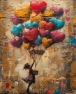 Paint by numbers - jente med ballonger 40x50cm thumbnail