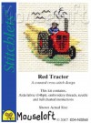 mini korssting - broderi pakke - rød traktor thumbnail