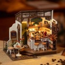 Slow life cafè - Byggesett m/ lys - DIY Miniature Room thumbnail
