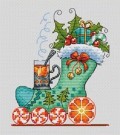 Korssting pakke - Morsom julestrømpe 22x24cm - 14CT thumbnail