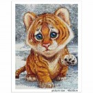 Ferdig - Diamond painting - Tiger unge 30x40 cm thumbnail