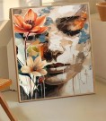 Paint by numbers - Ansikt og blomster 40x50cm thumbnail