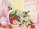 Diamond painting - Fugler og blomster 40x50cm thumbnail