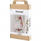 DIY Kit Makramè - Julekrans, Mosegrønn, Julerød, Råhvit thumbnail