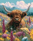 Paint by numbers - Høylandsfe i blomst 40x50 cm thumbnail