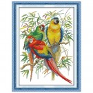 Korssting pakke - Fargerike papegøyer 38x52cm (Påtegnet) thumbnail