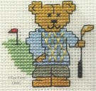 mini korssting - golfing Teddy thumbnail