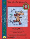 Mini korssting m/ kort & konvolutt - Skating Moose thumbnail