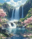 Diamond painting - Vakker foss 45x60cm thumbnail