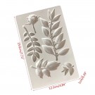 Stor silikonform - Rose med blader og grener thumbnail