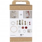 DIY Kit Makramè - Julekrans, Mosegrønn, Julerød, Råhvit thumbnail