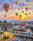 Paint by numbers - Luftballonger over byen 40x50cm thumbnail