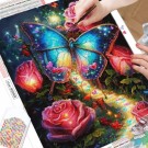 AB-Diamond painting - Sommerfugl og roser 40x50cm thumbnail