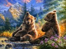 Diamond painting - To bjørner 40x50cm thumbnail
