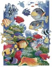 Korssting pakke - Tropical fish 36x44cm (Påtegnet) thumbnail