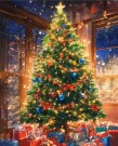 Diamond painting - smukt juletre 50x40cm thumbnail