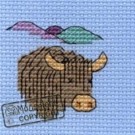mini korssting - highland cow thumbnail