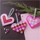 Rørperler - Julehjerter - rød, hvit, rosa thumbnail