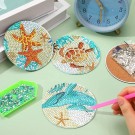 Diamond painting - bordbrikke med holder 8 stk - Sea thumbnail