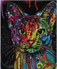 Korssting pakke - Colorful Cat (2) 37x44cm (påtegnet) 14CT thumbnail