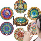 Diamond painting - bordbrikke med holder 6 stk - Mandala (1) thumbnail