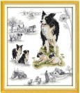 Korssting pakke - Hyrdehund 46x54cm (Påtegnet) thumbnail