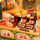 Christmas candy stand - Miniatyr hus byggesett m/ lys thumbnail
