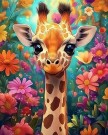 Paint by numbers - Giraff og blomster 40x50cm thumbnail