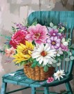 Paint by numbers - Sommerblomster på stolen 40x50cm thumbnail