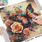 Diamond painting - Sommerfugl og roser 40x40cm thumbnail