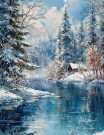 Paint by numbers - Vinterlandskap 40x50cm thumbnail