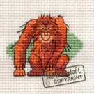 mini broderisett - korssting sett - orangutang thumbnail