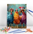 Paint by numbers - Morsomme høner 40x50cm thumbnail