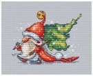 Korssting pakke - Nisse med tre 22x19cm - 14CT thumbnail