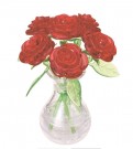 3D puslespill - Vase med roser - 47 biter thumbnail