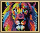 Korssting pakke - Coloured lion 40x32cm (Påtegnet) thumbnail